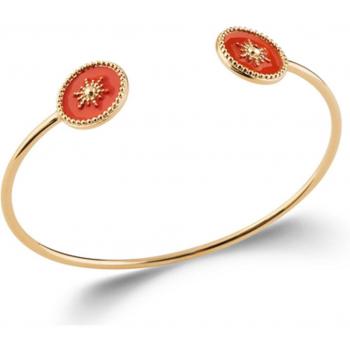 Bracelet 'Cléopâtre' en Plaqué Or et Corail Doré Étoilé