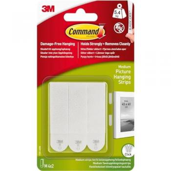 White Command Picture Mounting Strips – Medium, 4 Pack