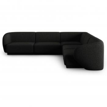 Canapé 6-Places CXL Noir Tissu Chenille