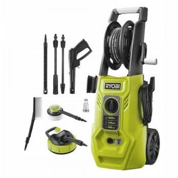 Nettoyeur haute pression RYOBI 140 Bars, 1800 W, flex 6 m, réservoir 420 L, lances Vario/Turbo, brosses rotatives – RY140PWA-P