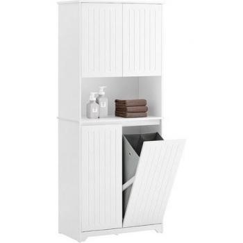 Armoire Haute avec Paniers à Linge Amovibles BZR150-W