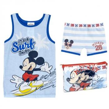 Pijama Infantil Mickey Mouse Azul Licencia Oficial 100% Algodón