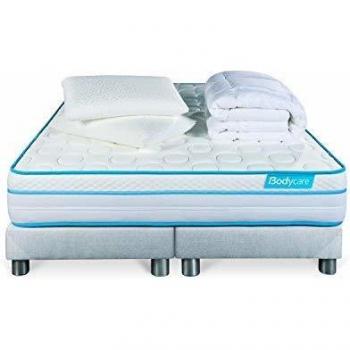 Coffret BodyZone+ 160x200 Ressorts ensachés, Visco 5 Zones Ultra épaisseur + Couette + 2 oreillers