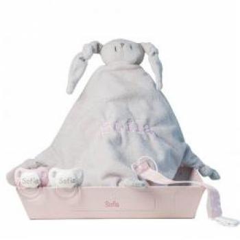 Set de Doudou y Chupetes Rosa Personalizados