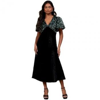 Velvet Green Sequin Midi Dress – Occasion Line