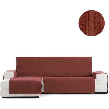 Vipalia Protector Funda Chaise Longue Lisa. Cubresofa Chenilla. Diseño Elite. Color Teja. Chaise Corto Izquierda