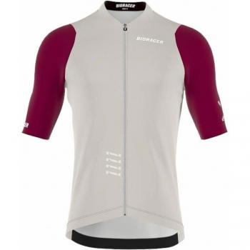 Icon Bioracer Manica Corta 3XL Grigio Chiaro e Bordeaux