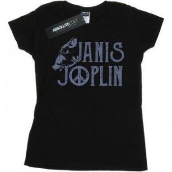 Maglietta in cotone con logo Janis Joplin L per signora nera