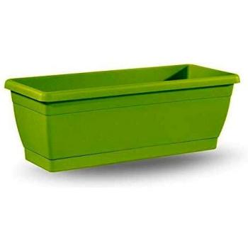 Vaso fioriera cassetta da balcone Roxanne con sottovaso, 50cm, colore Avana (VECA)