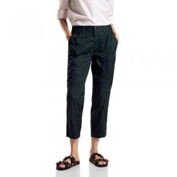 STREET ONE Damen Röhrenhose Loose Fit Hunter Green Gr. 34, Länge 26