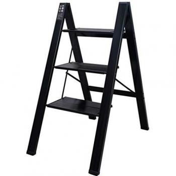 Escabeau robuste en aluminium pliable avec large marche antidérapante