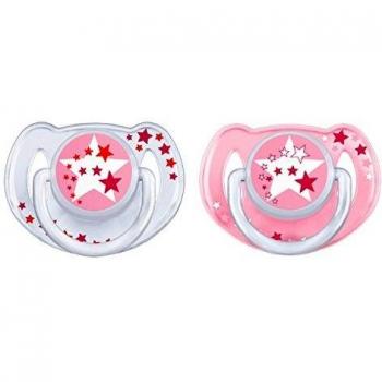 Avent Pack Chupetes Noche Silicona Rosa 6-18m 2uds
