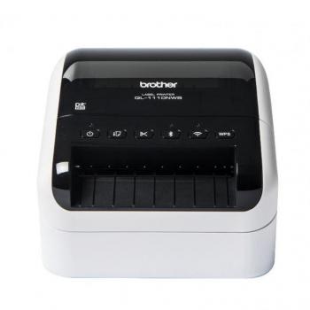 Brother QL-1110NWBc, Etikettendrucker für große Etiketten, 300 dpi, Schwarz-Weiß