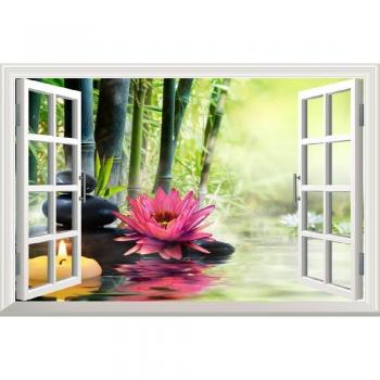 Vinyl Bamboo Flowers Wall Mural