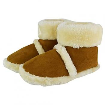 Memory Foam Fleece Ankle Booties Slippers with Fluffy Collar for Men