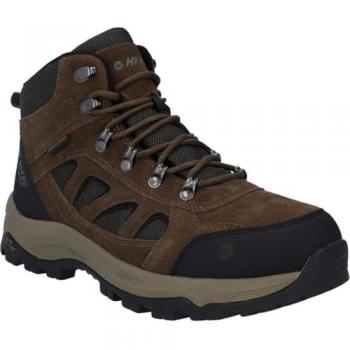 Hi‑Tec Bandera Expedition Mid‑Wide Herren Wanderstiefel aus Leder in Rauchbraun/Khaki