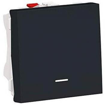 Poussoir lumineux 10A 2 mod Anthracite