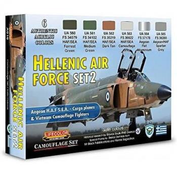 LIFECOLOR peinture XS16 Set Marine Hellenic Force Set 2