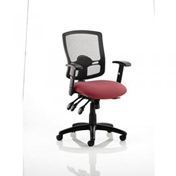 Portland III Black Mesh Back Ergonomic Chair Ginseng Chilli Seat