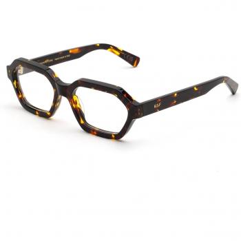 Occhiali da Vista Geometrici Unisex 3BB Pooch in Acetato Colore Havana