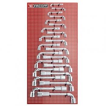 Jeu de 22 clés à pipe débouchées métriques Facom (8-32 mm)