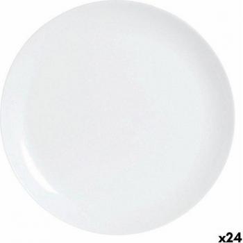 Flad Plade Luminarc Diwali Teller Weiß 25 cm (24 Stück)