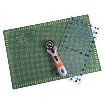 Beginner's Patchwork Kit: Mat, Rotary Cutter & Ruler