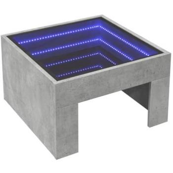 Mesa de Centro Cinza Cimento com Luzes LED 50x50x30 cm