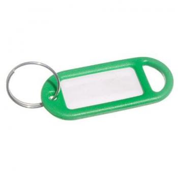 Key Ring Tag 50mm x 20mm with Label and Split Key Ring Green (Pack of 2000)