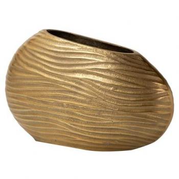 Florero Elegante de Aluminio Dorado 32x10x19 cm