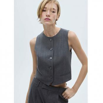 Mango Women's Tauro Vest in Grey 3XL