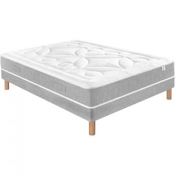 Ensemble Confort Douces Nuits 9738 : Matelas 180x200 + 2 Sommier Moelleux Blanc