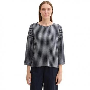 TOM TAILOR Regular Fit Sweatshirt, 3/4-Arm, Knopf-Detail, Größe L, dunkelgrau
