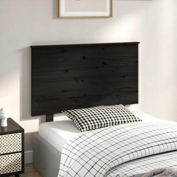 Tête de lit noire en pin massif 94x6x82,5 cm