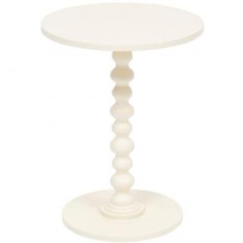 Mesa Auxiliar Alix en Pino y MDF, Color Marfil