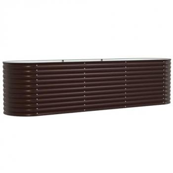 VidaXL Elevated Garden Bed Brown 320x80x81 cm Galvanized Steel
