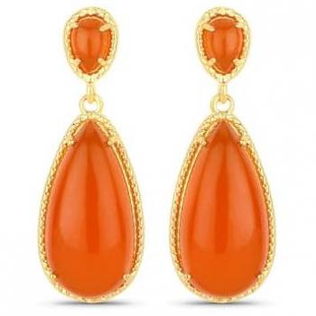 Pendientes Donata de Oro con Toque Naranja