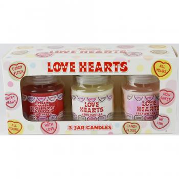 Duft & Romantik: Swizzels Love Hearts Kerzen – 3‑teiliges Geschenkset