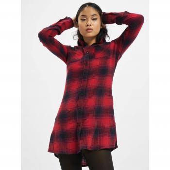Urban Classics Ladies Check Shirt Dress in Übergrößen