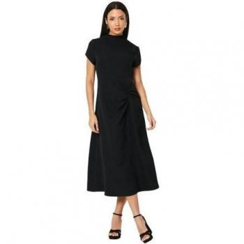 Schwarzes Midikleid für Damen mit schickem Schnitt
