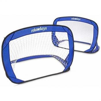 Pop Up Tor 2er Set, selbstaufstellende Fußballtor, Minitore mobil mit Tragetasche, 80 x 120 x 80 cm, blau