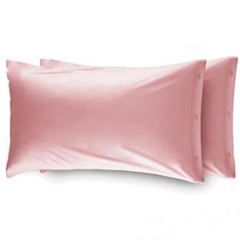 Federe Rosa a Bottoni Laterali, 2 pezzi – 100% Cotone