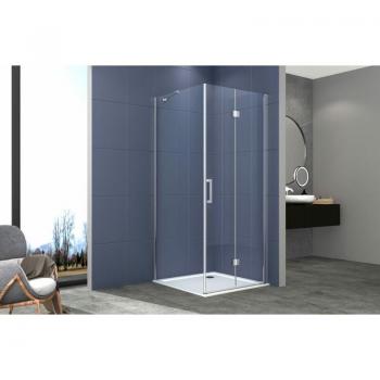 Box doccia angolare 70x70 cm con porta a soffietto H200 cm cristallo 6 mm profilo cromato Zaira