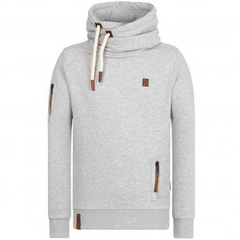 Grau‑Melange Herren Hooded Pullover NAKETANO PIMPIX