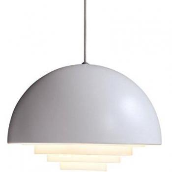 Herstal Motown 36 cm Pendelleuchte in Weiß mit Chromakzent