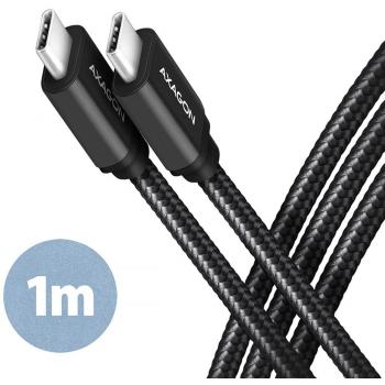 Cavo USB-C 1 metro, USB 3.2 Gen 1, 60W, intrecciato in alluminio, nero