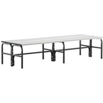 Banc de garde-robe double en acier inox et aluminium, 2 m, anthracite