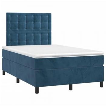 VidaXL Samt Boxspringbett Dunkelblau 120x190 cm mit Matratze