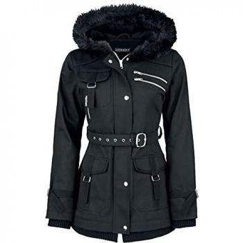Gothicana by EMP Chaqueta Negra de Invierno para Mujer