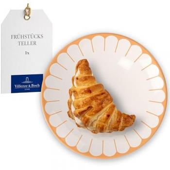 Plateaux dessert 21 cm Fleur 6 pièces jaune